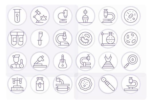 24 alto resolución íconos para microscopio en editable Delgado línea formato vector
