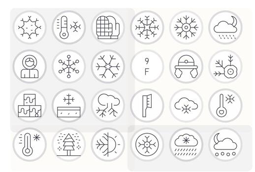 Frost Scalable Set featuring 24 Pixel Optimized Thin Line 256x256 Icons vector