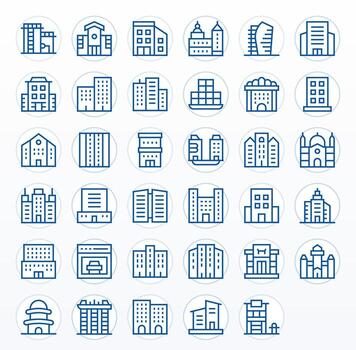 de varios pisos escalable conjunto presentando 35 monitor Perfecto regular línea retina Listo íconos vector