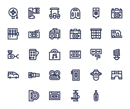 compacto diseño íconos presentando 28 píxel optimizado negrita línea estilo vector