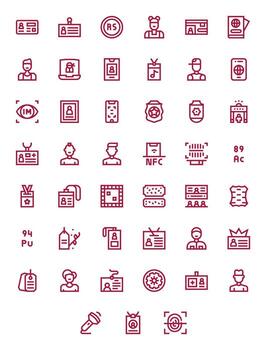 Identification Icon Library with 45 Bold Line High Resolution Pixel Aligned Designs vector