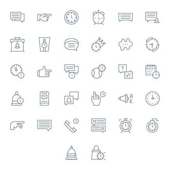 Prompt Icon Set with 32 Thin Line Retina Ready Pixel Aligned Graphics vector