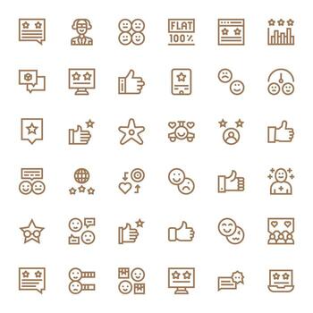 satisfacción alto resolución icono paquete con 36 negrita línea editable elementos vector