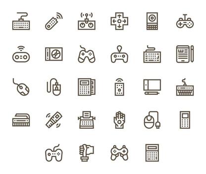 28 Bold Line Pixel Optimized 256x256 Icons from Input Device Suite vector