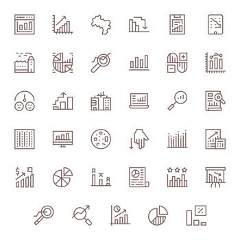 Trend Scalable Set featuring 35 Pixel Optimized Regular Line 64x64 Icons vector