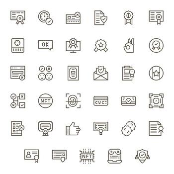 35 Regular Line Icons designed for Validation in High Resolution Pixel Aligned format vector