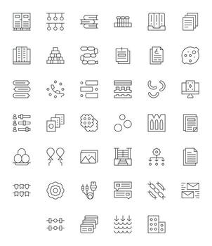 múltiple icono caja de herramientas presentando 40 monitor Perfecto alto resolución Delgado línea elementos vector