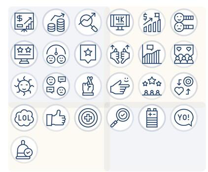 25 Regular Line Icons designed for Positive in High Resolution PIXEL Perfect format vector