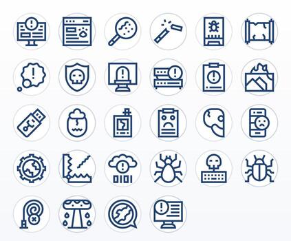 28 Bold Line Icons for Malfunction in crisp High Resolution Editable resolution vector
