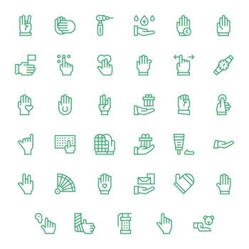 mano icono repositorio conteniendo 35 regular línea 256x256 píxel alineado gráficos vector