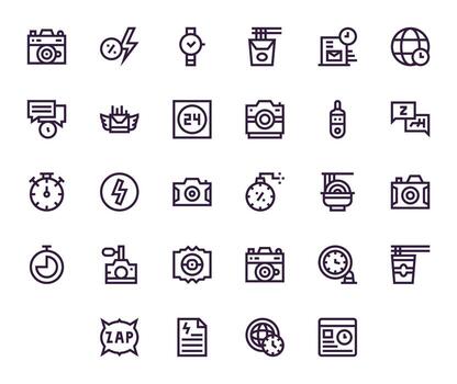 28 High Resolution Editable Icons for Instant in Bold Line Theme vector