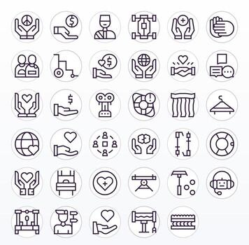 35 High Resolution Regular Line Icons for Support System with Editable precision vector
