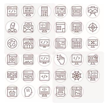 35 regular línea píxel optimizado vectores para web diseño tema