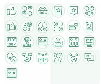 25 regular línea editable vectores para satisfacción tema