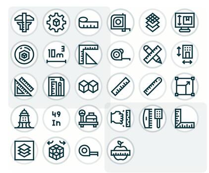 28 Retina Ready Bold Line Icons optimized for Dimension PIXEL Perfect display vector