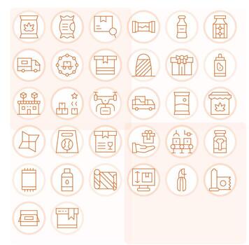 Package Icon Repository containing 32 Thin Line 128x128 Pixel Optimized graphics vector