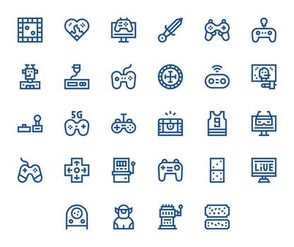 28 Icons for Gaming optimized in Pixel Optimized Retina Ready Bold Line resolution vector