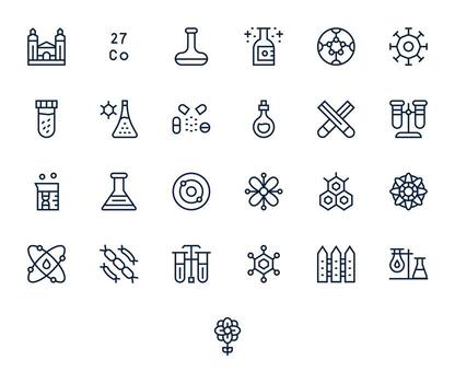Compound Scalable Set featuring 25 PIXEL Perfect Regular Line 256x256 Icons vector