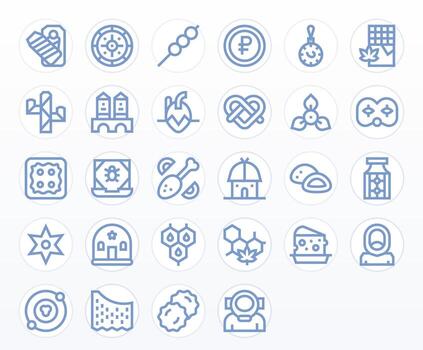 28 High Resolution Bold Line Icons optimized for Isolated Pixel Aligned display vector