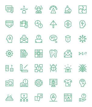 42 Regular Line Pixel Optimized Icons crafted for Problem High Resolution applications vector