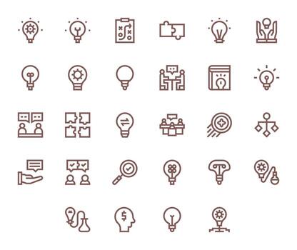 ProblemSolving Icon Repository containing 28 Bold Line Retina Ready Grid Fitted graphics vector