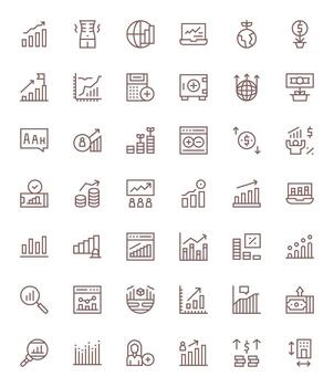 Increase Design Icons featuring 42 Display Perfect Regular Line Style vector