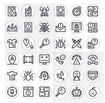 36 Bold Line Pixel Optimized Icons tailored for Problem 128x128 interface vector