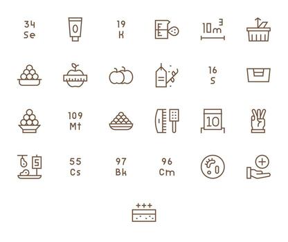 Quantity Icon Set with 25 Regular Line 128x128 Editable Graphics vector