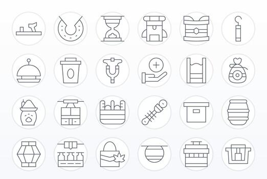 Hold Icon Library with 24 Thin Line High Resolution Pixel Aligned Designs vector