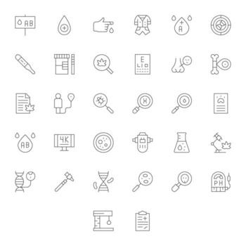 Testing Design Icons featuring 32 Editable Thin Line Style vector