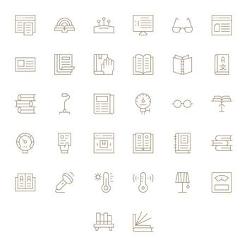32 Display Perfect Thin Line Icons designed for Reading Interface vector