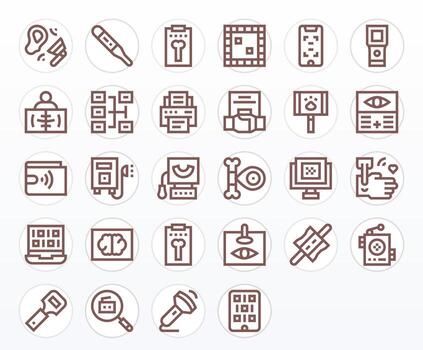 Scan Premium Bundle with 28 High Resolution Pixel Optimized Bold Line Icons vector