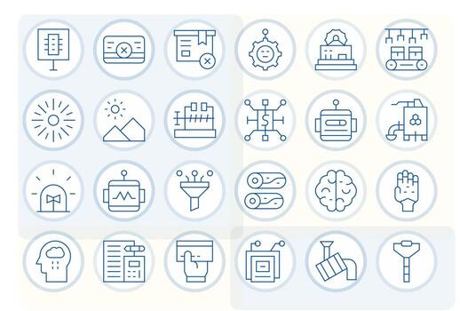 Procesando icono repositorio conteniendo 24 Delgado línea 256x256 editable gráficos vector