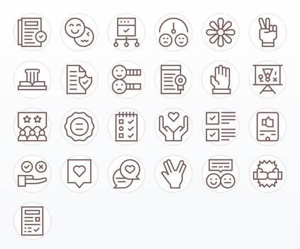 Approval Modern Collection with 25 Regular Line 128x128 Pixel Optimized Icons vector