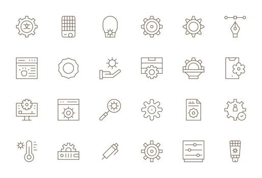 24 Thin Line Icons from Customize in 128x128 Editable Quality vector