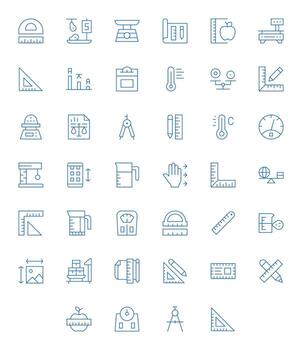 Thin Line Editable Icons from Scale Set with 40 64x64 Icons vector