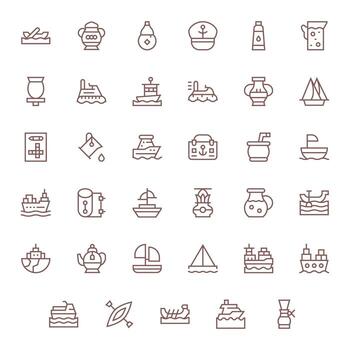 35 256x256 Regular Line Icons optimized for Vessel Display Perfect display vector