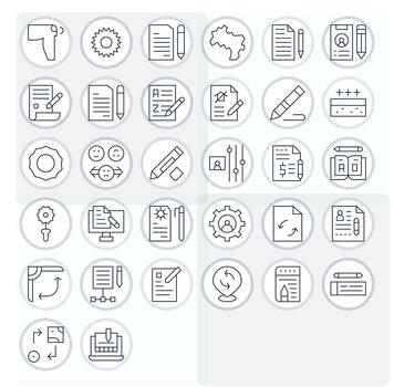 Change Icon Repository containing 32 Thin Line 256x256 Editable graphics vector