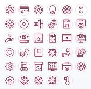35 Regular Line Display Perfect Icons for Parameters Graphics vector