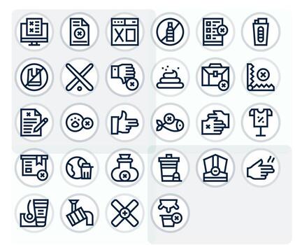 28 Bold Line Detail Enhanced Icons tailored for Refuse High Resolution interface vector