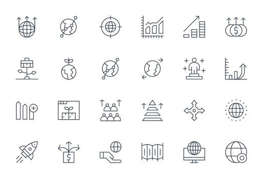 Expansion Icon Toolkit featuring 24 PIXEL Perfect Retina Ready Thin Line elements vector