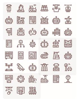 45 Icons for Automated optimized in Display Perfect 64x64 Bold Line resolution vector