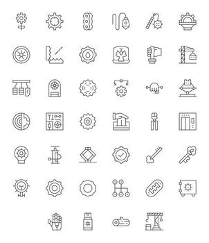 40 Delgado línea editable diseños para mecanismo alto resolución íconos vector