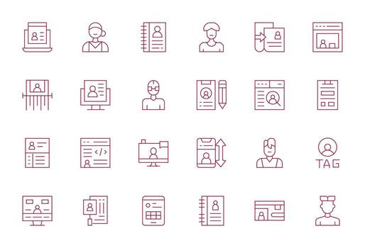 24 Delgado línea monitor Perfecto 256x256 íconos desde usuario datos suite vector