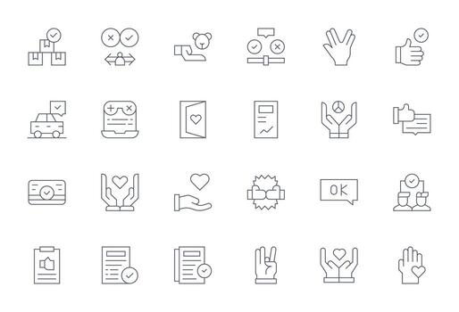 24 Thin Line Pixel Aligned Retina Ready Icons from Acceptance Suite vector