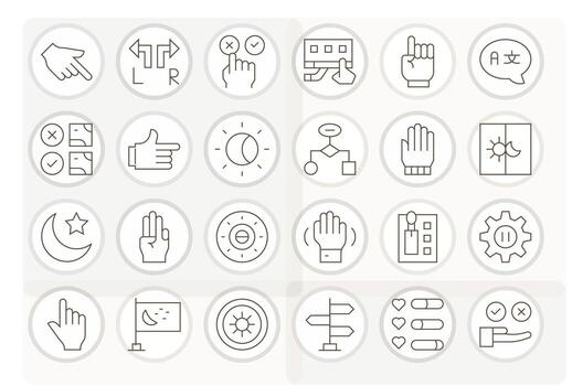 24 Thin Line Icons for Option in crisp 256x256 Pixel Aligned resolution vector