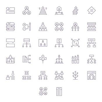 Hierarchy Icon Repository containing 32 Thin Line 256x256 Pixel Optimized graphics vector