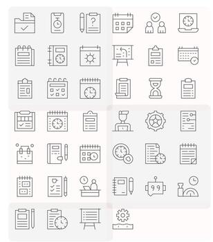 40 píxel alineado Delgado línea íconos desde tarea colección vector