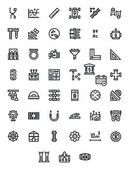 Ingenieria icono repositorio conteniendo 45 negrita línea 128x128 píxel alineado gráficos vector