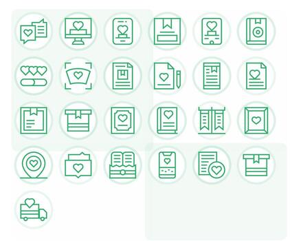25 Regular Line Icons for Saved in crisp 256x256 Detail Enhanced resolution vector